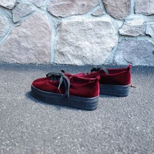 HM Red Suede Platform Sneakers